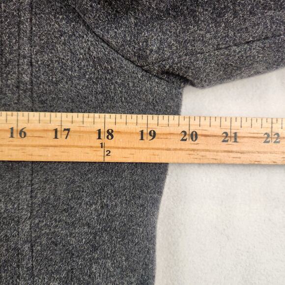 Fleet Street Wool Coat Women's SZ M Black Full Zip Hooded Pockets EUC - Picture 12 of 16